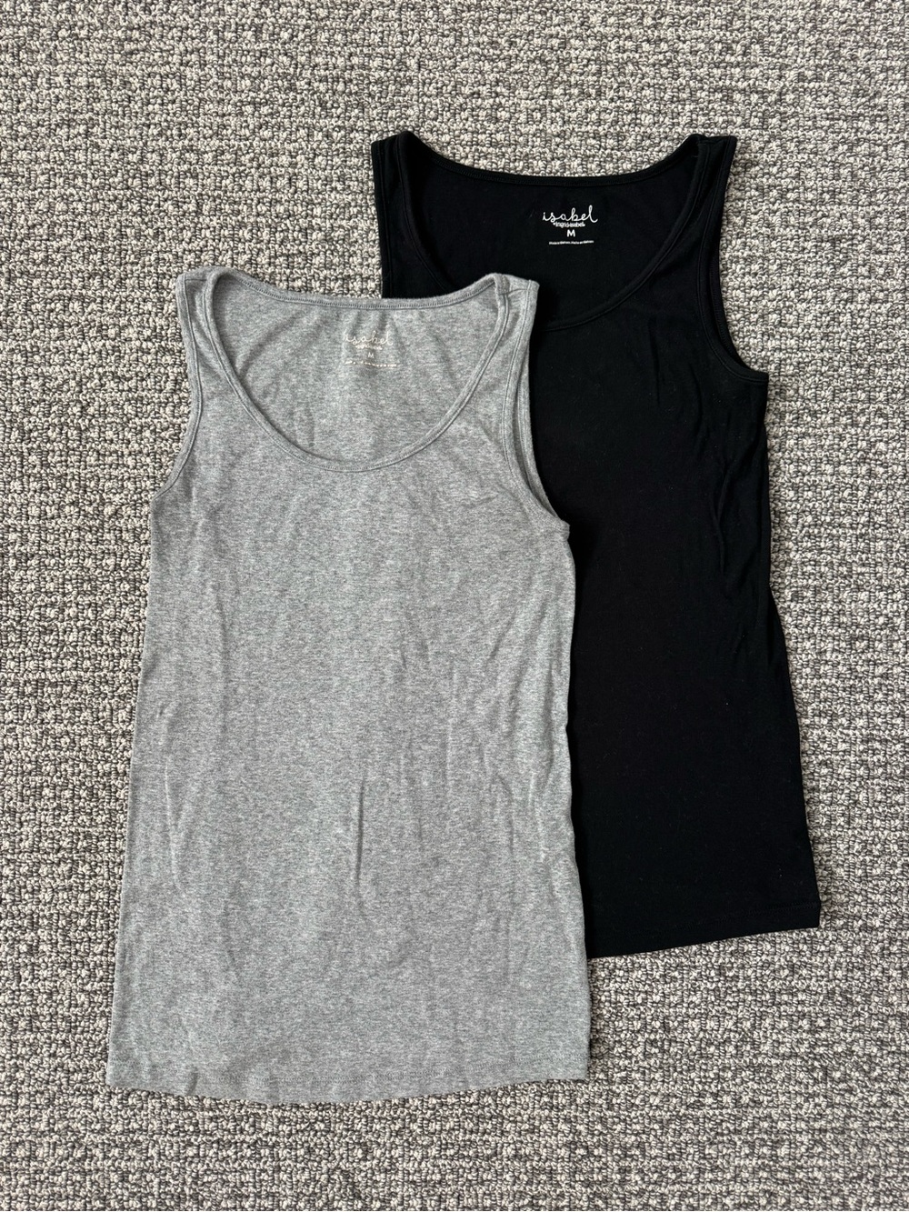 Isabel Maternity Black & Gray Tank Tops - Set of 2